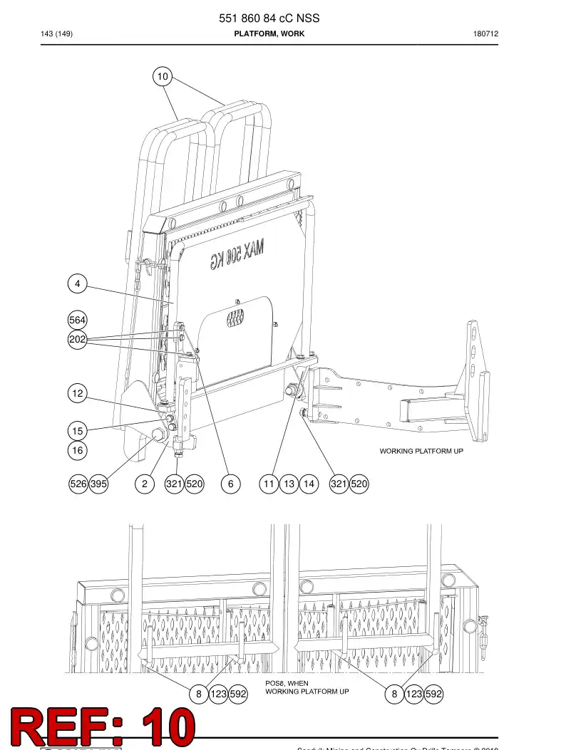 55186333 551 863 33 Railing - Sandvik Technical Drawing