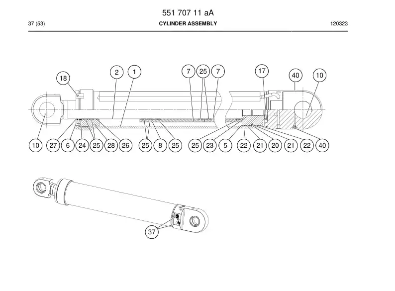 55186353 551 863 53 Seal kit - Sandvik Technical Drawing