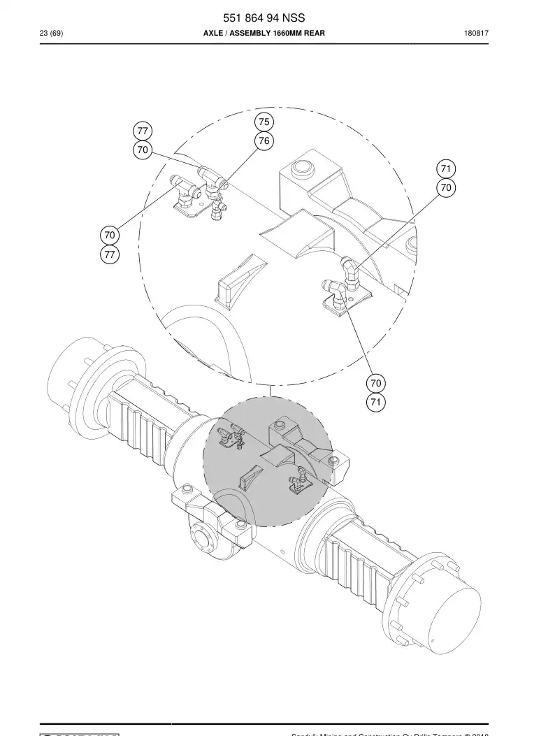 55186494 551 864 94 SHAFT - Sandvik Technical Drawing
