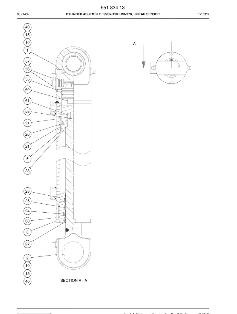 55186545 551 865 45 Seal kit - Sandvik Technical Drawing