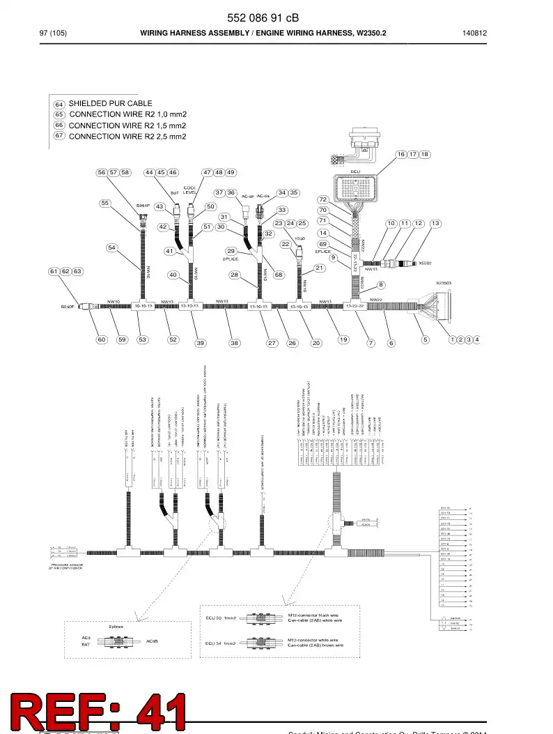 55186584 551 865 84 Diplexer - Sandvik Technical Drawing