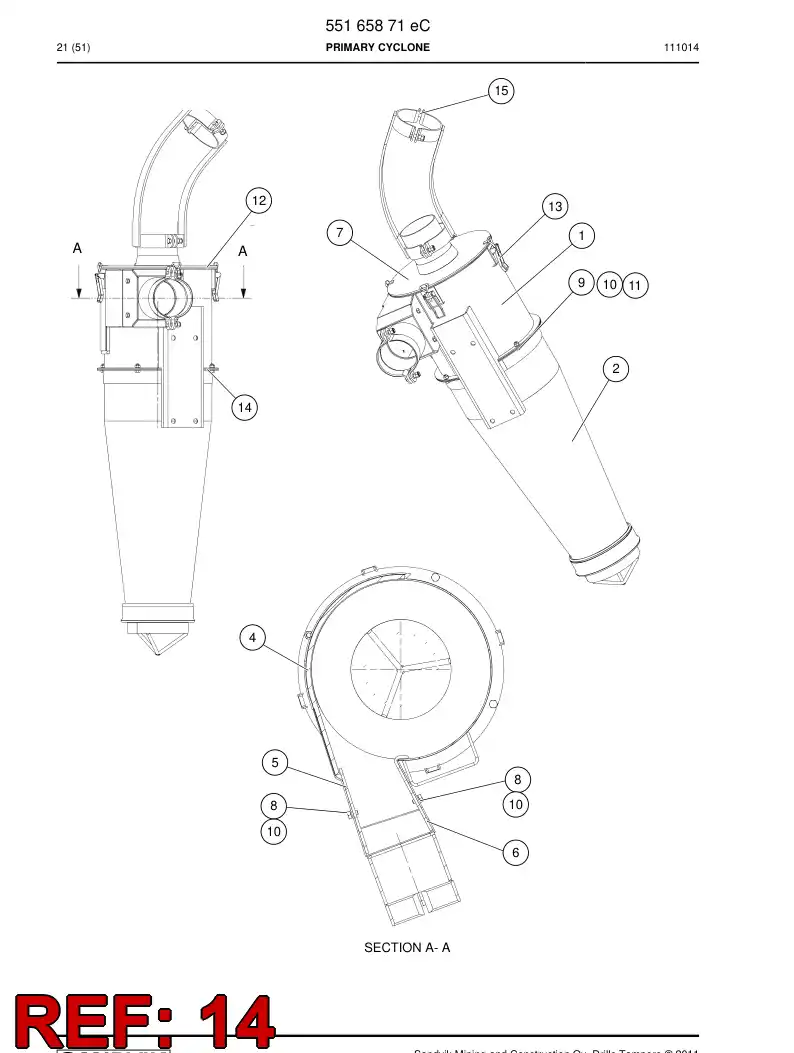 55186653 551 866 53 Rubber seal - Sandvik Technical Drawing