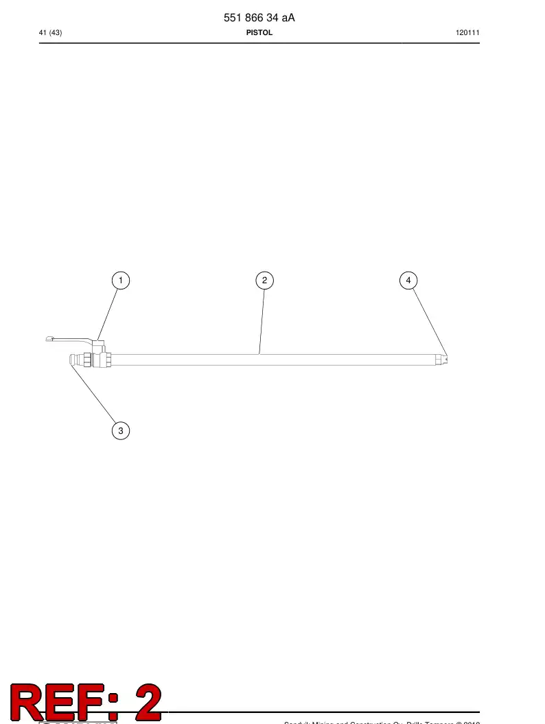 55186662 551 866 62 Pipe - Sandvik Technical Drawing