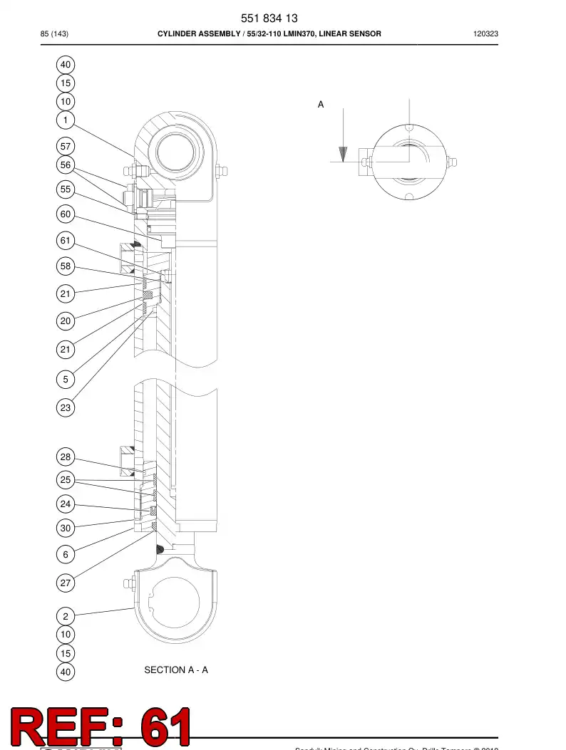 55186683 551 866 83 Magnet - Sandvik Technical Drawing