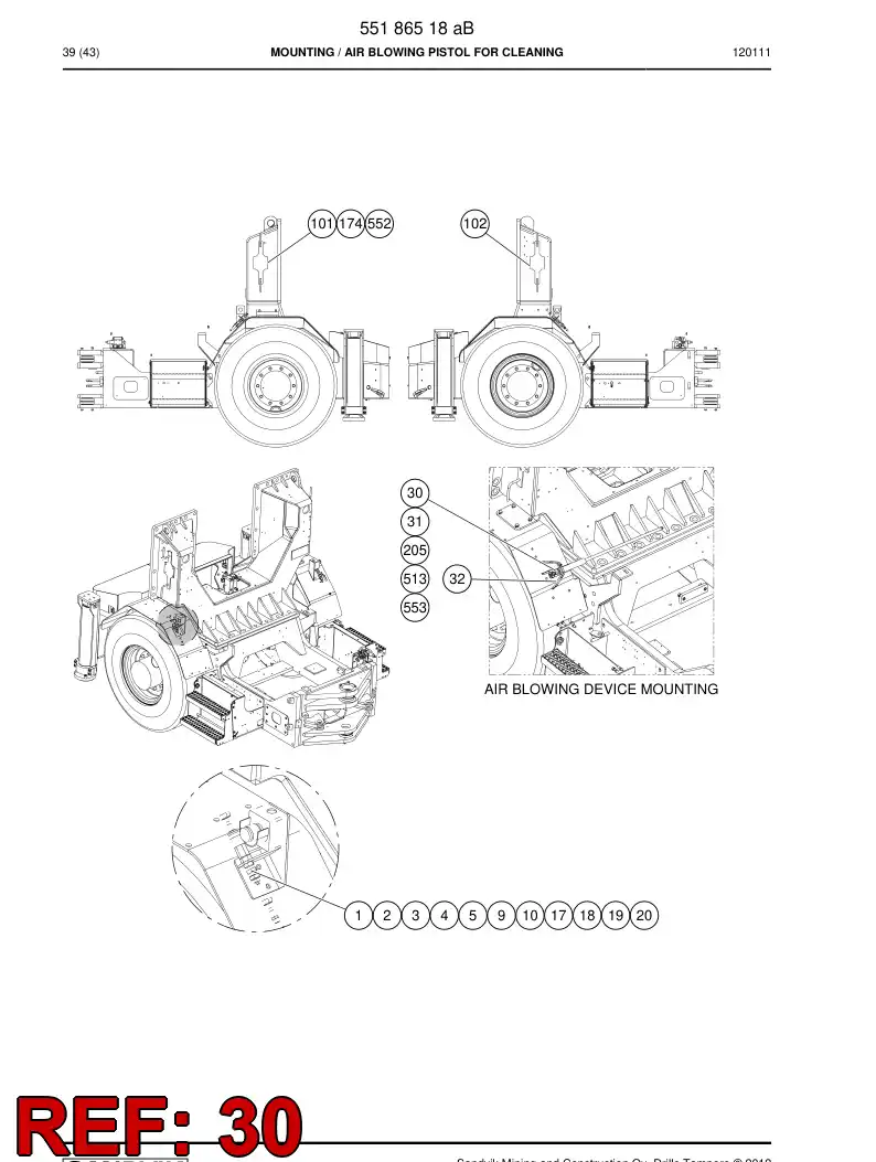 55186707 551 867 07 Bracket - Sandvik Technical Drawing