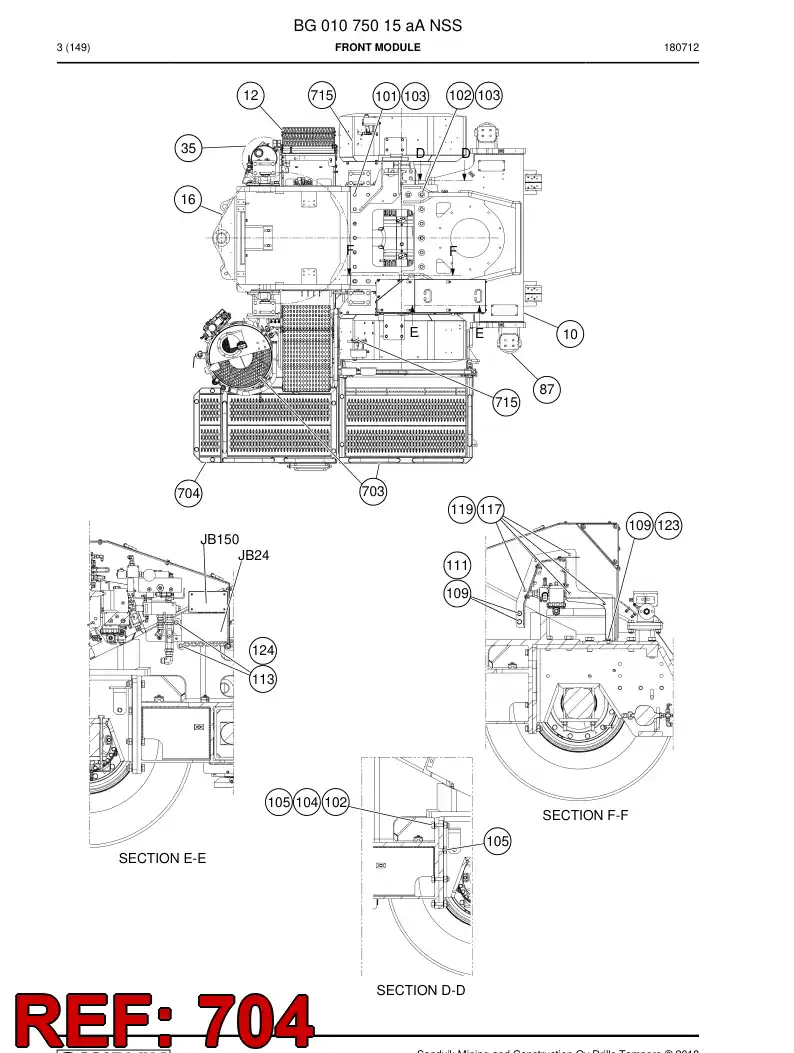 55186815 551 868 15 PLATAFORMA, TRABALHO - Sandvik Technical Drawing