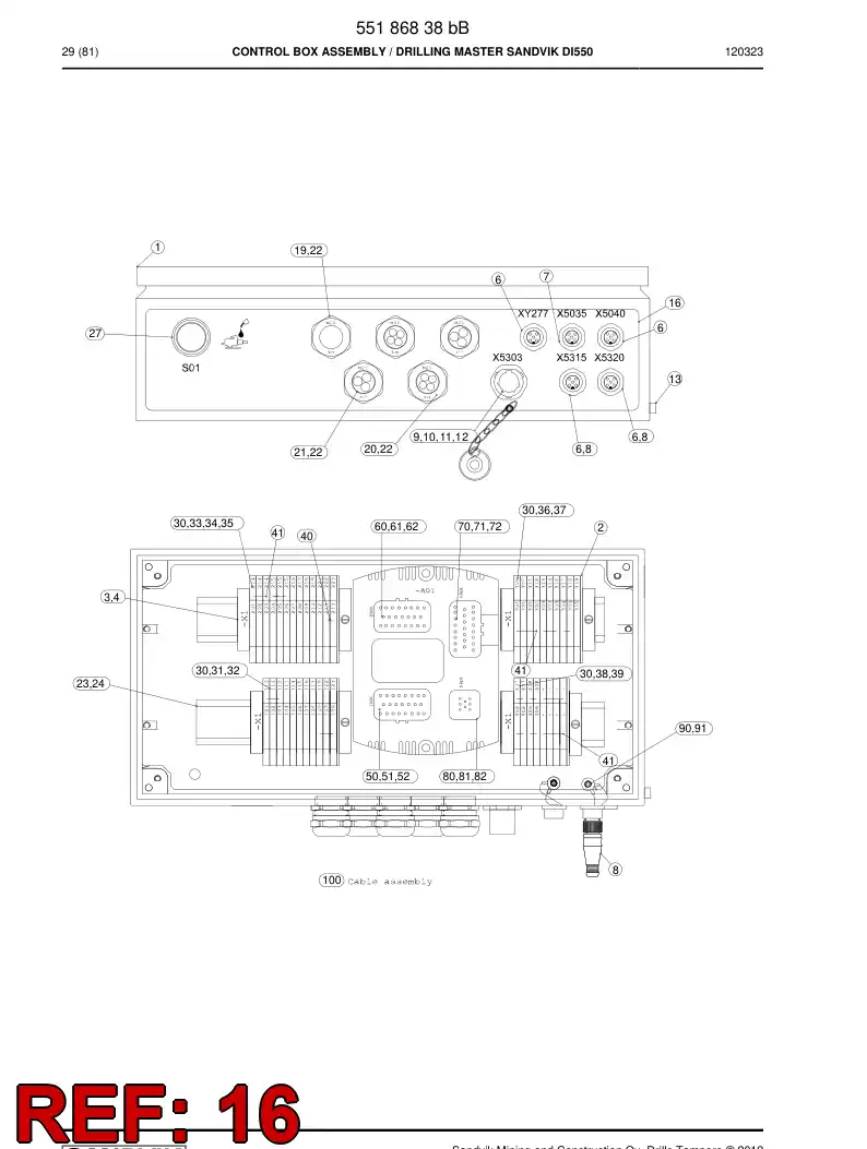 55186840 551 868 40 Decal - Sandvik Technical Drawing