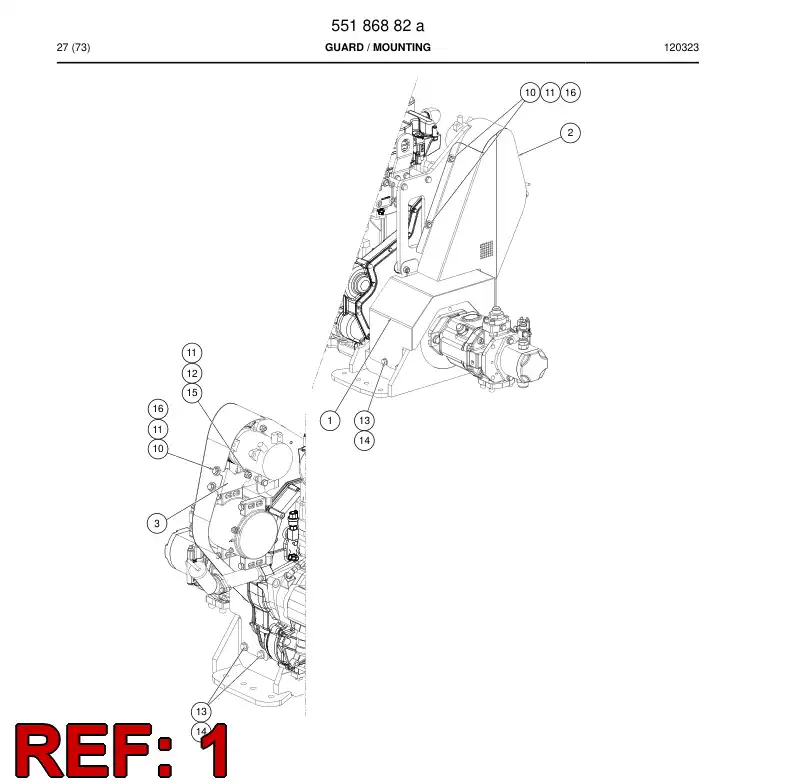 55186883 551 868 83 Guard - Sandvik Technical Drawing
