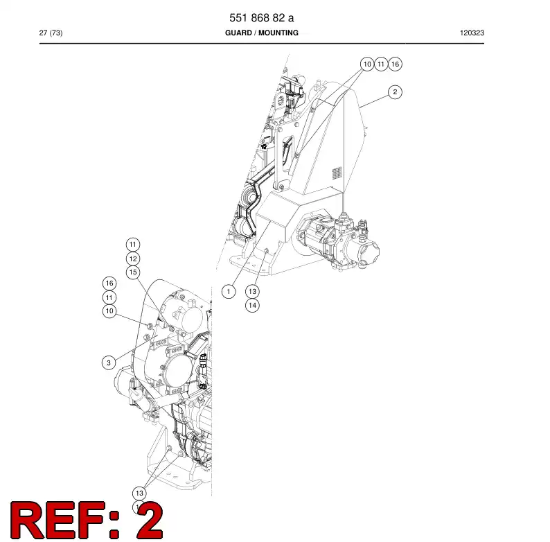 55186884 551 868 84 Guard - Sandvik Technical Drawing