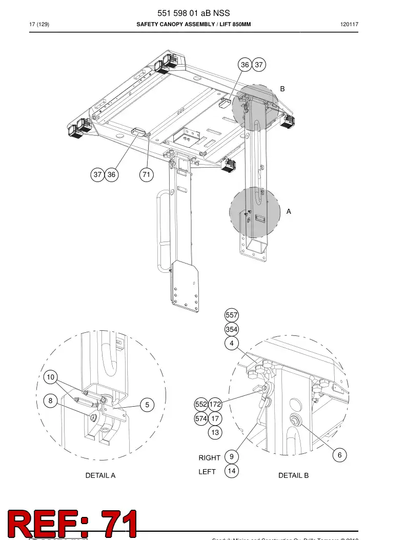 55186898 551 868 98 Cable entry protection - Sandvik Technical Drawing