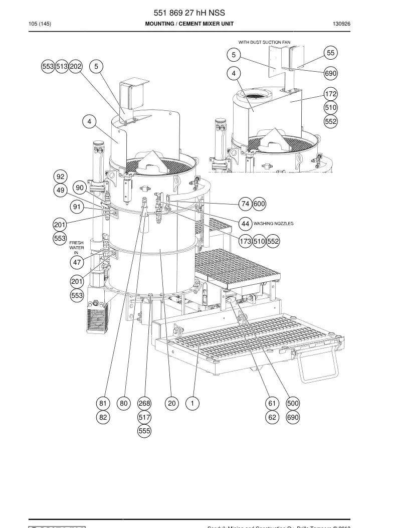 55186927h 551 869 27h Mounting - Sandvik Technical Drawing