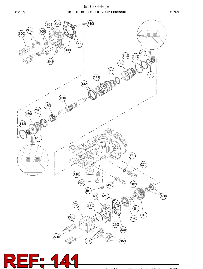 55186991a 551 869 91a Pilot sleeve - Sandvik Technical Drawing
