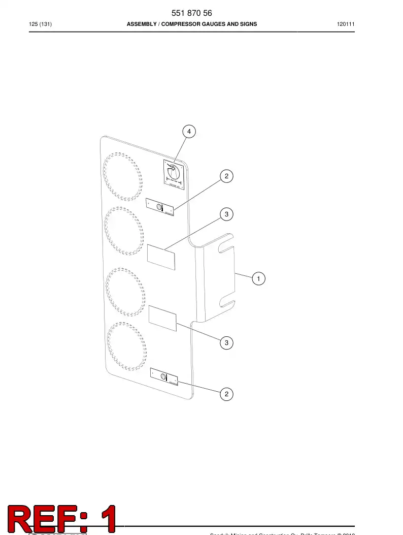 55187057 551 870 57 Plate - Sandvik Technical Drawing