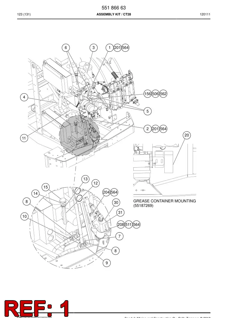 55187059 551 870 59 Plate - Sandvik Technical Drawing
