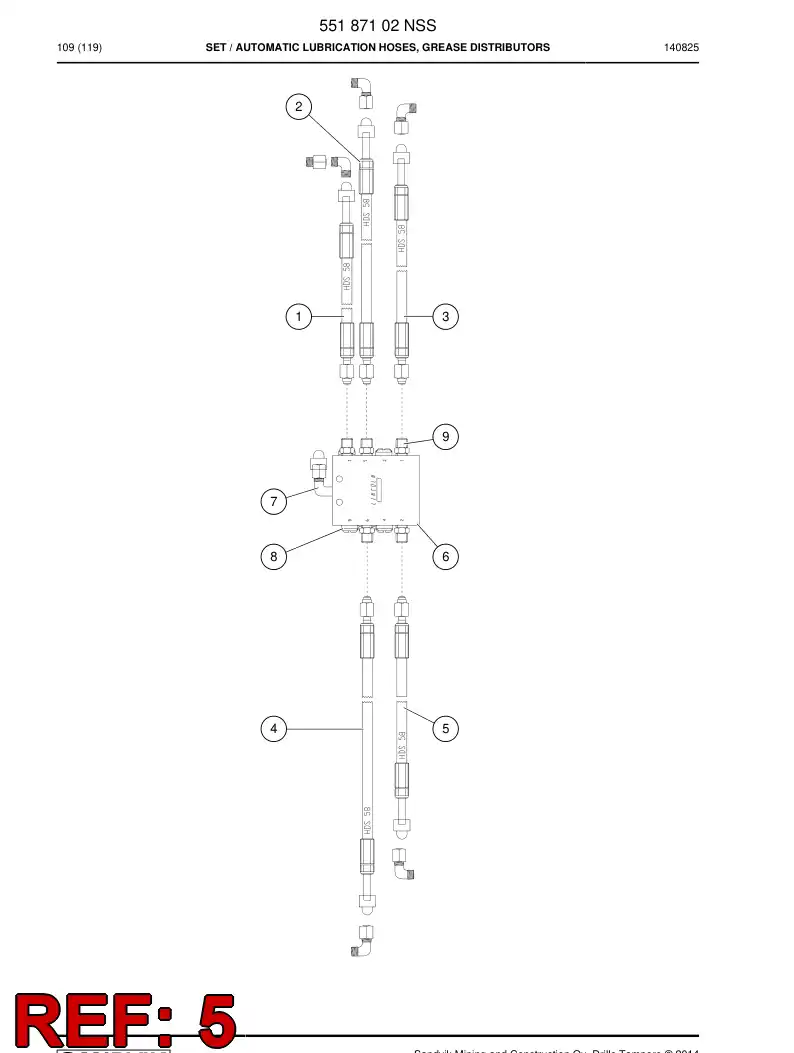 55187130 551 871 30 Hose - Sandvik Technical Drawing