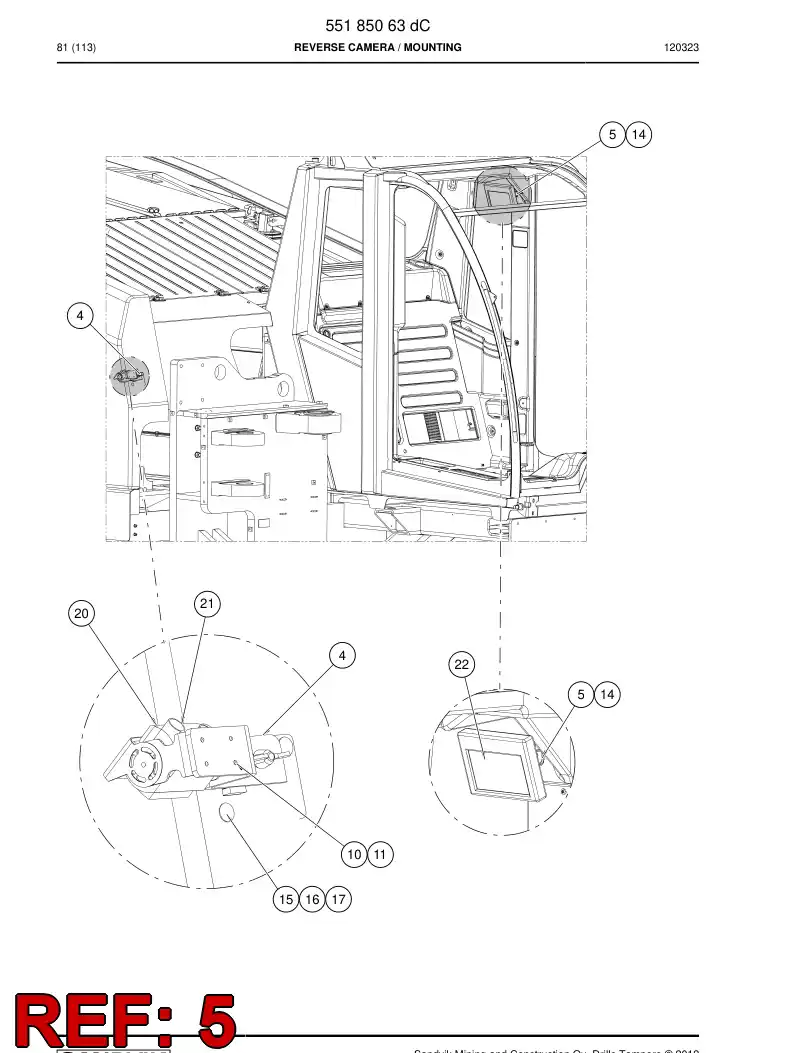 55187166 551 871 66 Plate, Mounting - Sandvik Technical Drawing