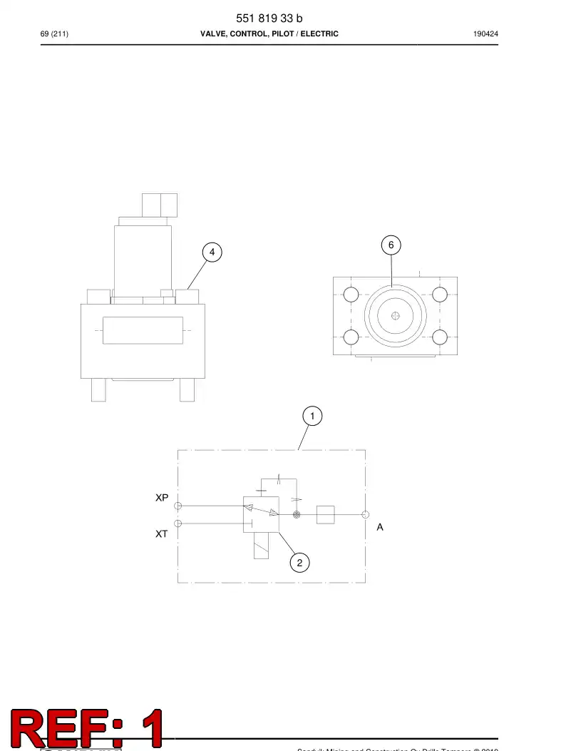 55187185a 551 871 85a Manifold Body, Valve - Sandvik Technical Drawing