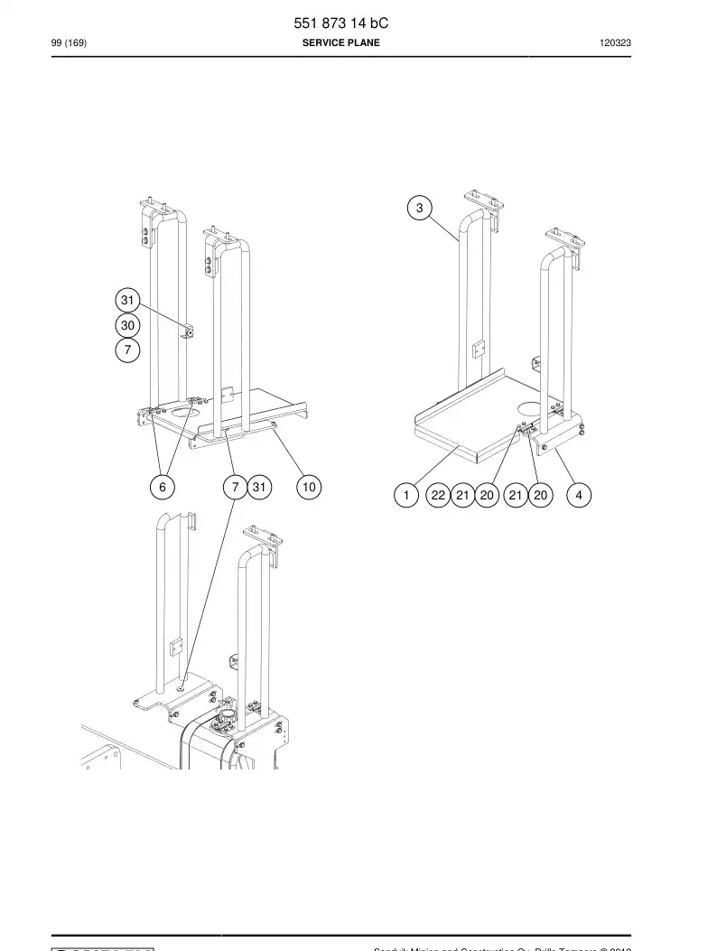 55187314e 551 873 14e Platform, Service - Sandvik Technical Drawing