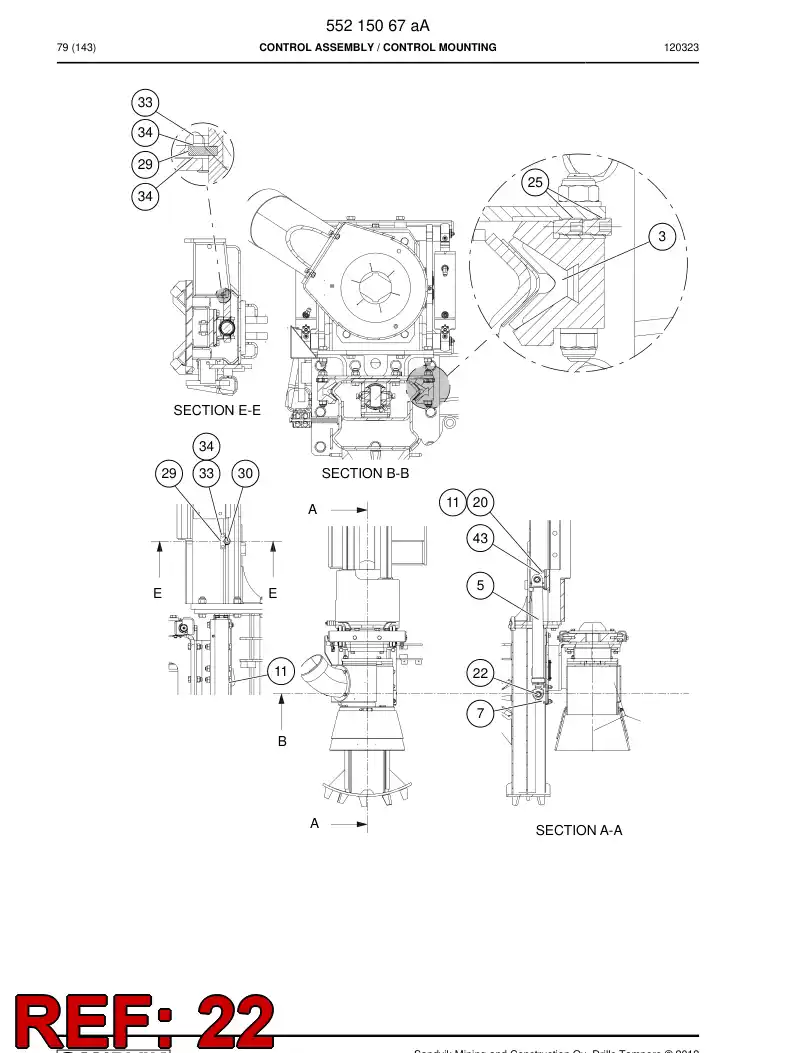 55187344 551 873 44 Taper pin assembly - Sandvik Technical Drawing
