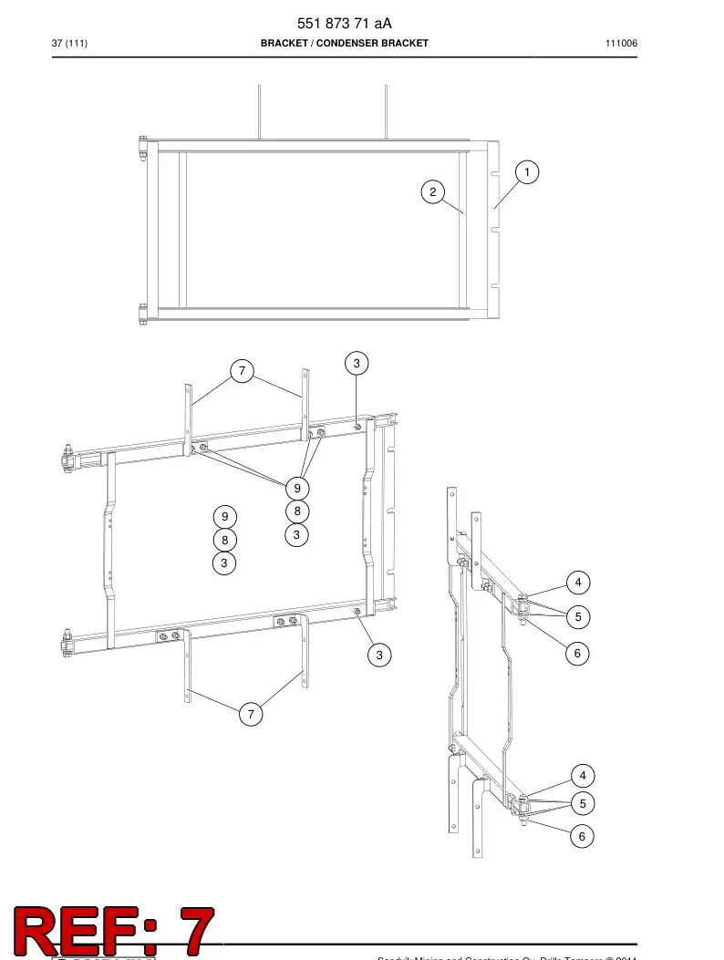 55187375a 551 873 75a Plate - Sandvik Technical Drawing