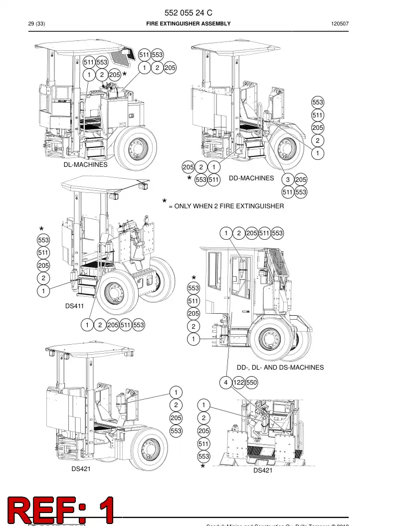 55187400 551 874 00 Fire Extinguisher, Hand - Sandvik Technical Drawing