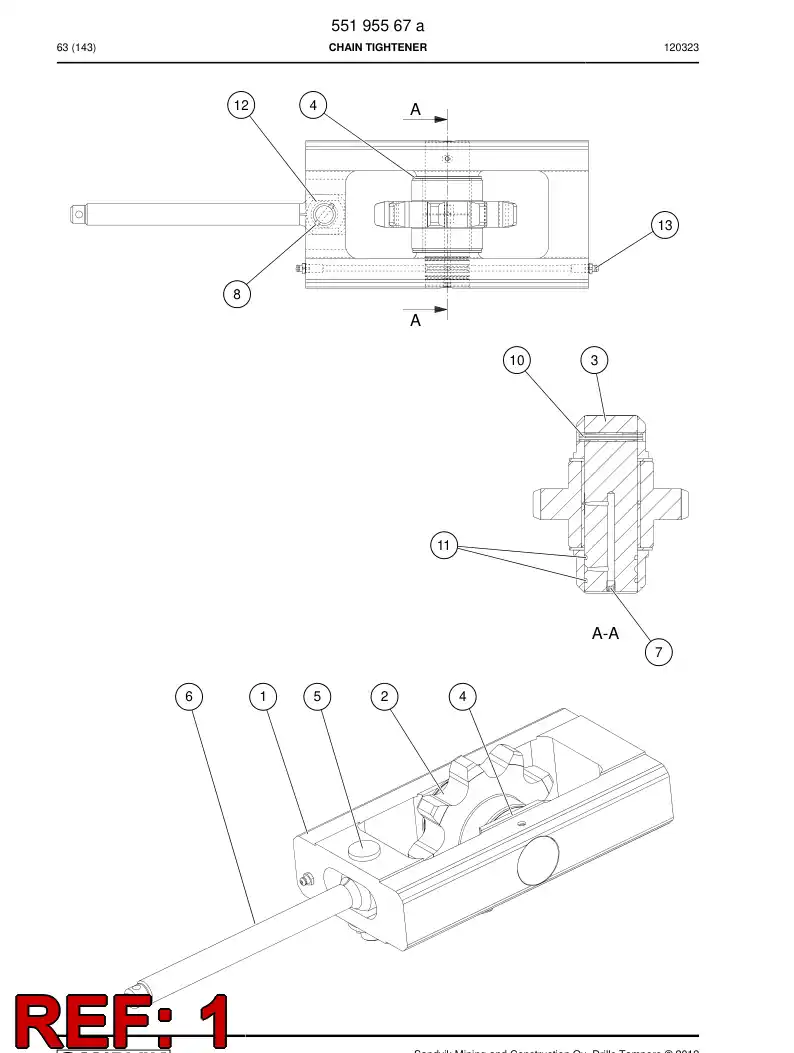 55187594 551 875 94 Frame - Sandvik Technical Drawing