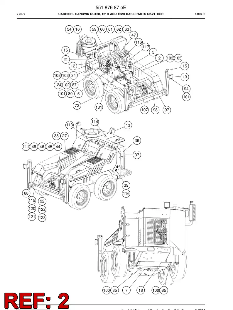 55187680f 551 876 80f Engine Assembly - Sandvik Technical Drawing