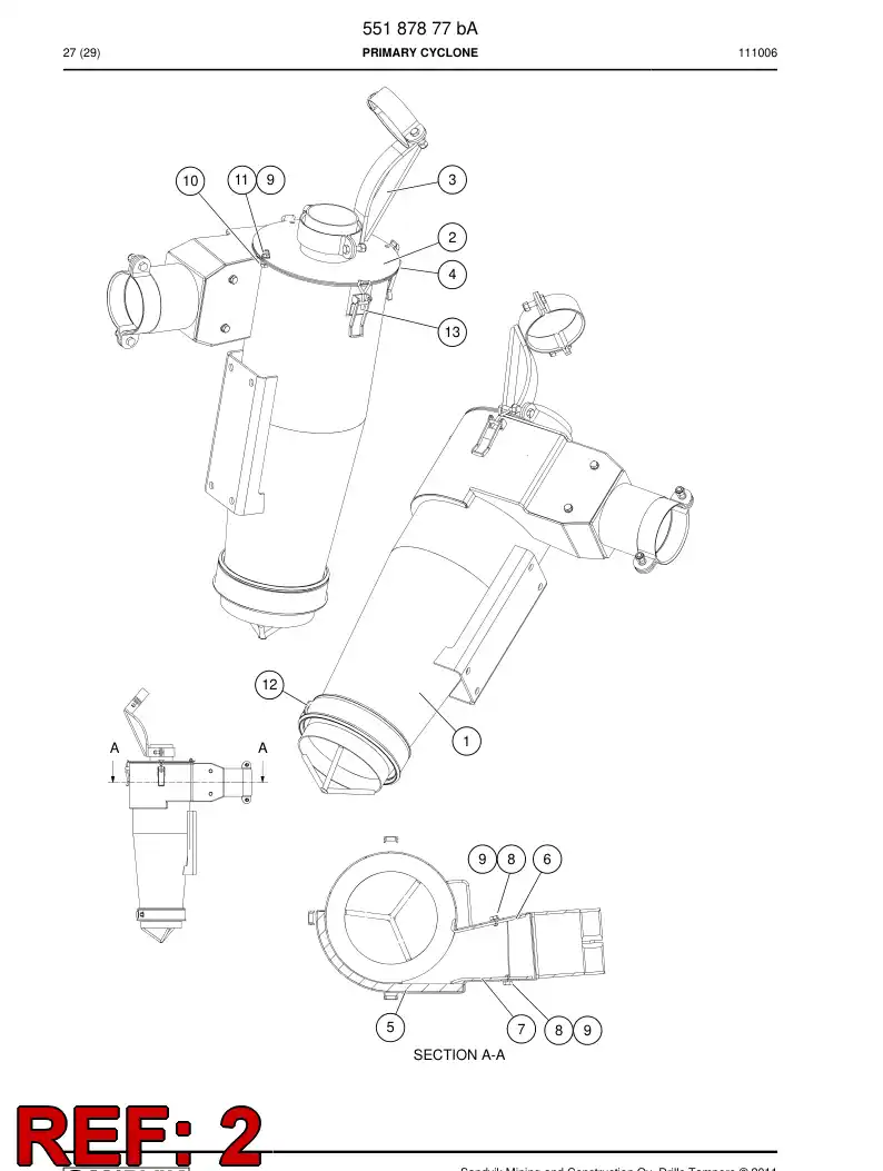 55187800a 551 878 00a Cover - Sandvik Technical Drawing
