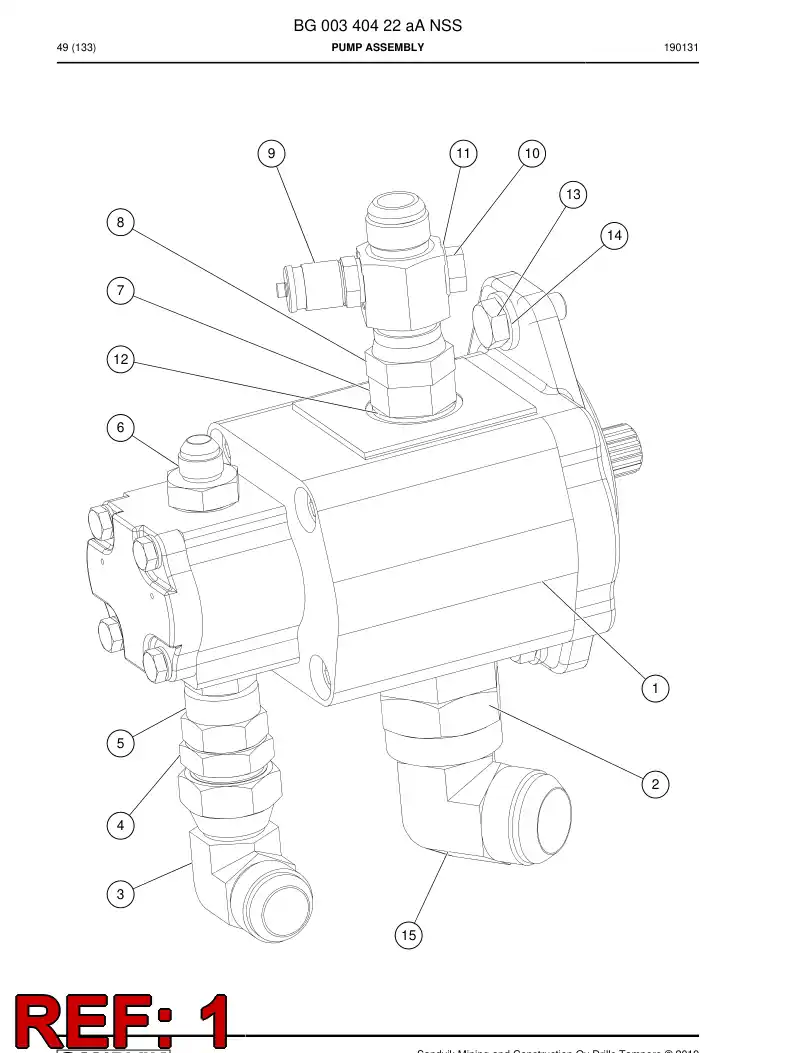 55187816a 551 878 16a Hydraulic Pump, External Gear, Double - Sandvik Technical Drawing