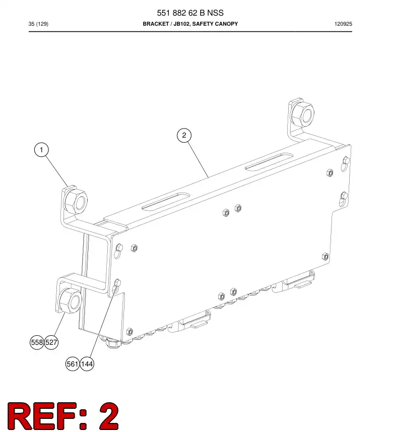 55187817 551 878 17 Plate, Mounting - Sandvik Technical Drawing
