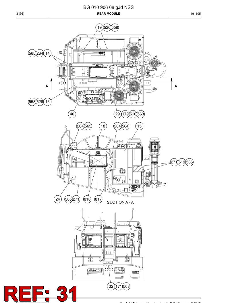 55187824 551 878 24 Shield, Splash - Sandvik Technical Drawing