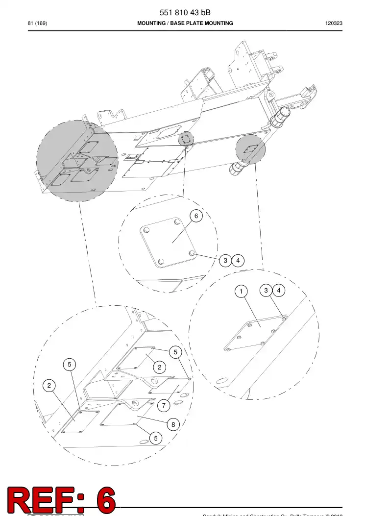 55188026 551 880 26 Plate - Sandvik Technical Drawing