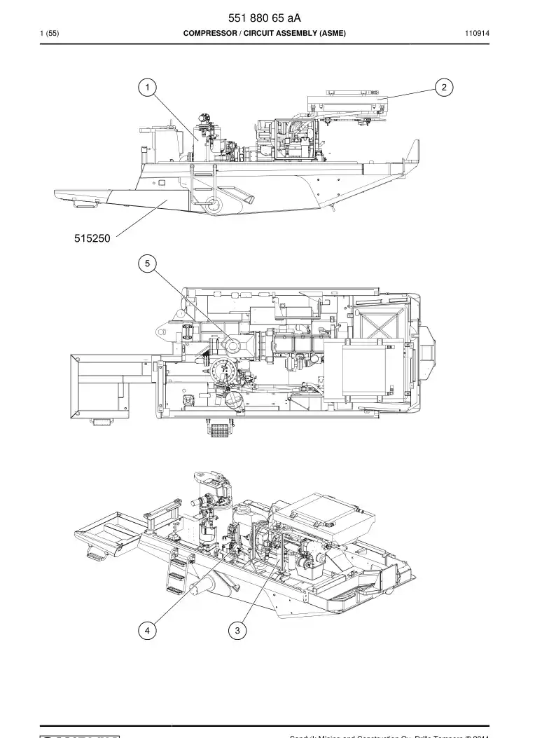 55188065a 551 880 65a COMPRESSOR - Sandvik Technical Drawing