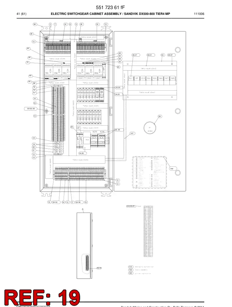 55188069 551 880 69 Switching bridge - Sandvik Technical Drawing