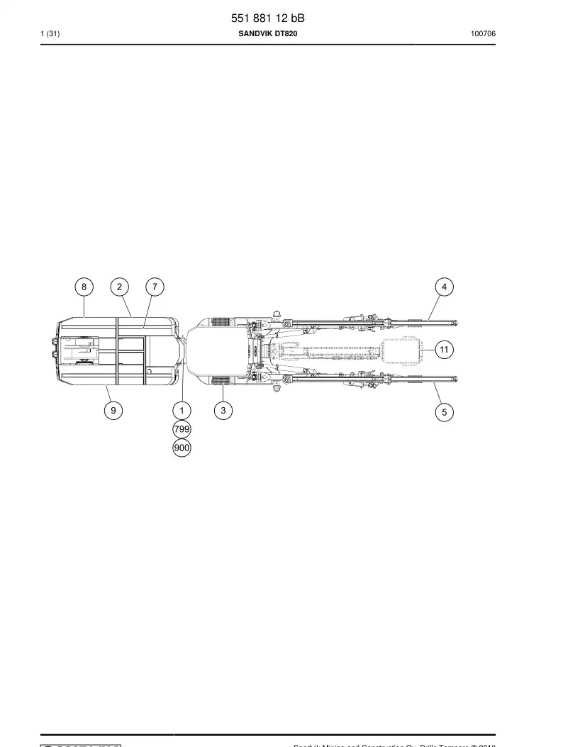 55188112b 551 881 12b SANDVIK DT820 - Sandvik Technical Drawing