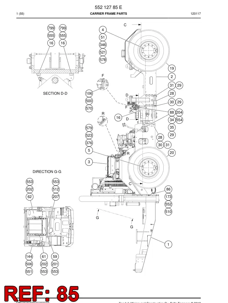 55188214 551 882 14 Pin - Sandvik Technical Drawing
