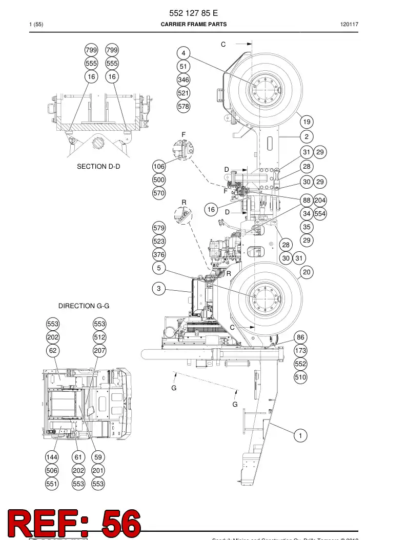 55188240 551 882 40 Bracket - Sandvik Technical Drawing