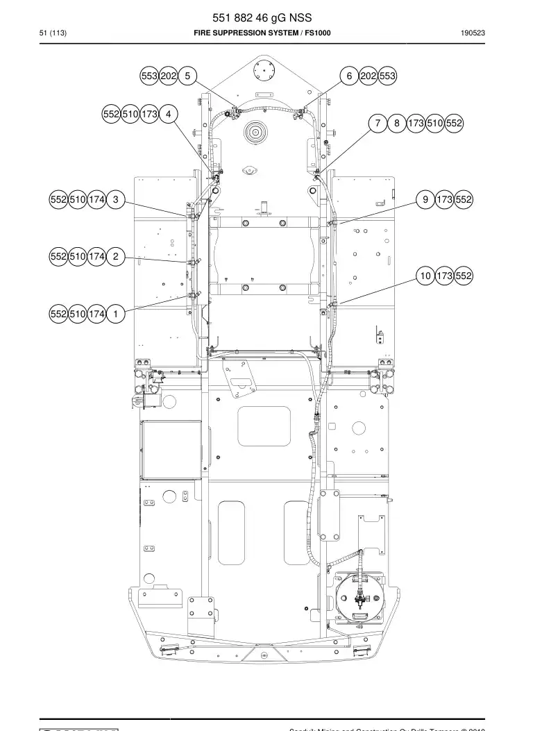 55188246g 551 882 46g Fire Suppression System - Sandvik Technical Drawing