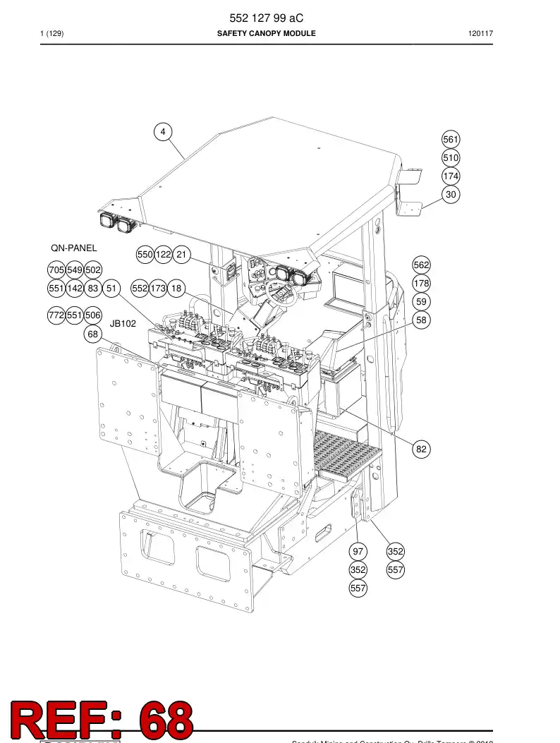 55188262 551 882 62 Bracket - Sandvik Technical Drawing