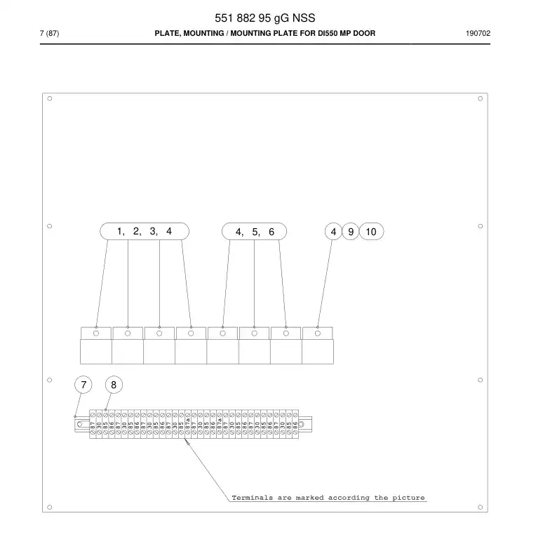 55188295g 551 882 95g Plate, Mounting - Sandvik Technical Drawing