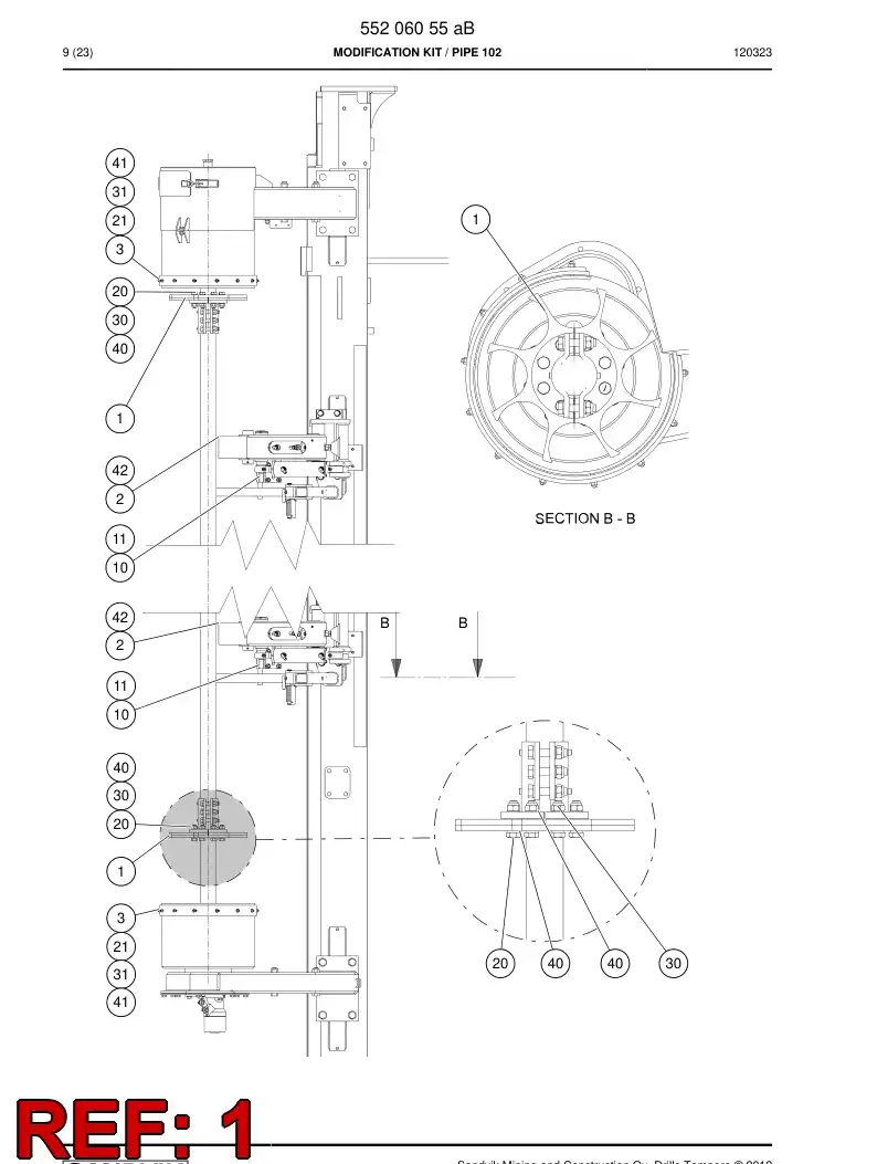 55188320 551 883 20 Plate - Sandvik Technical Drawing