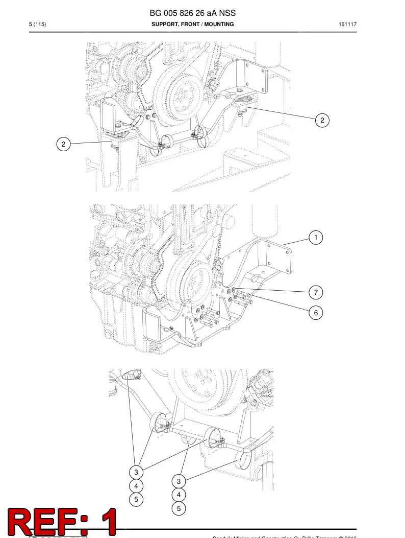 55188361a 551 883 61a Support, Front - Sandvik Technical Drawing
