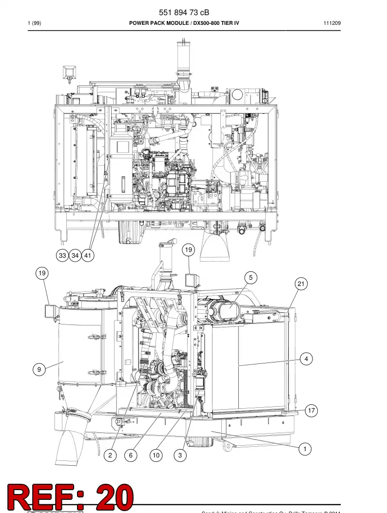 55188375 551 883 75 Heat insulation plate - Sandvik Technical Drawing