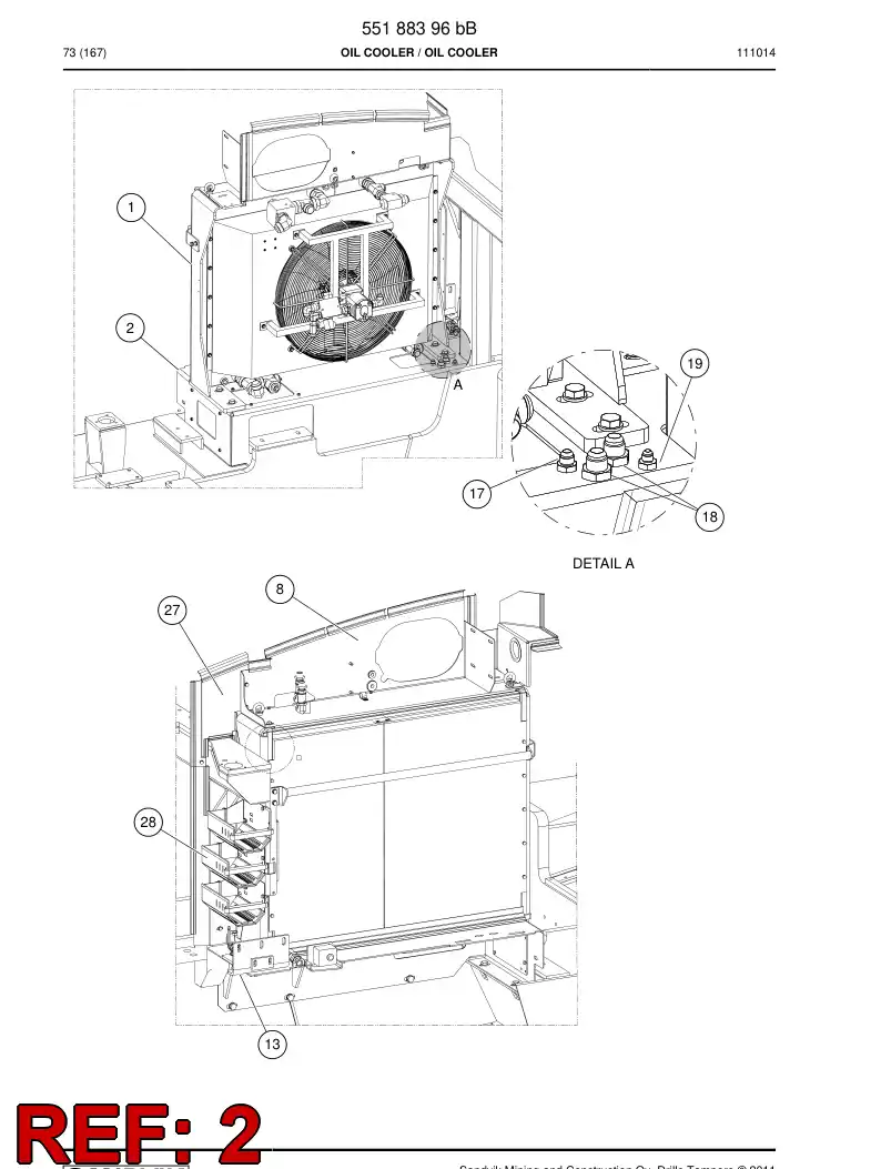 55188420b 551 884 20b Mud guard - Sandvik Technical Drawing