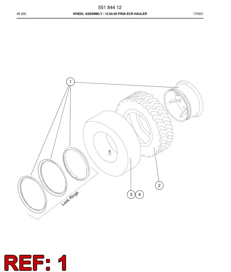 55188480b 551 884 80b Rim - Sandvik Technical Drawing