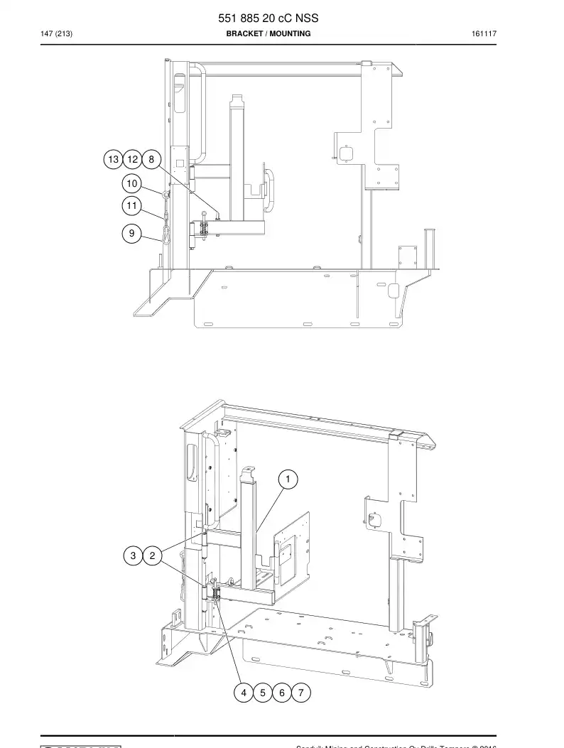 55188520a 551 885 20a Bracket - Sandvik Technical Drawing