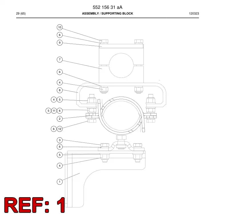 55188531 551 885 31 Supporting block - Sandvik Technical Drawing
