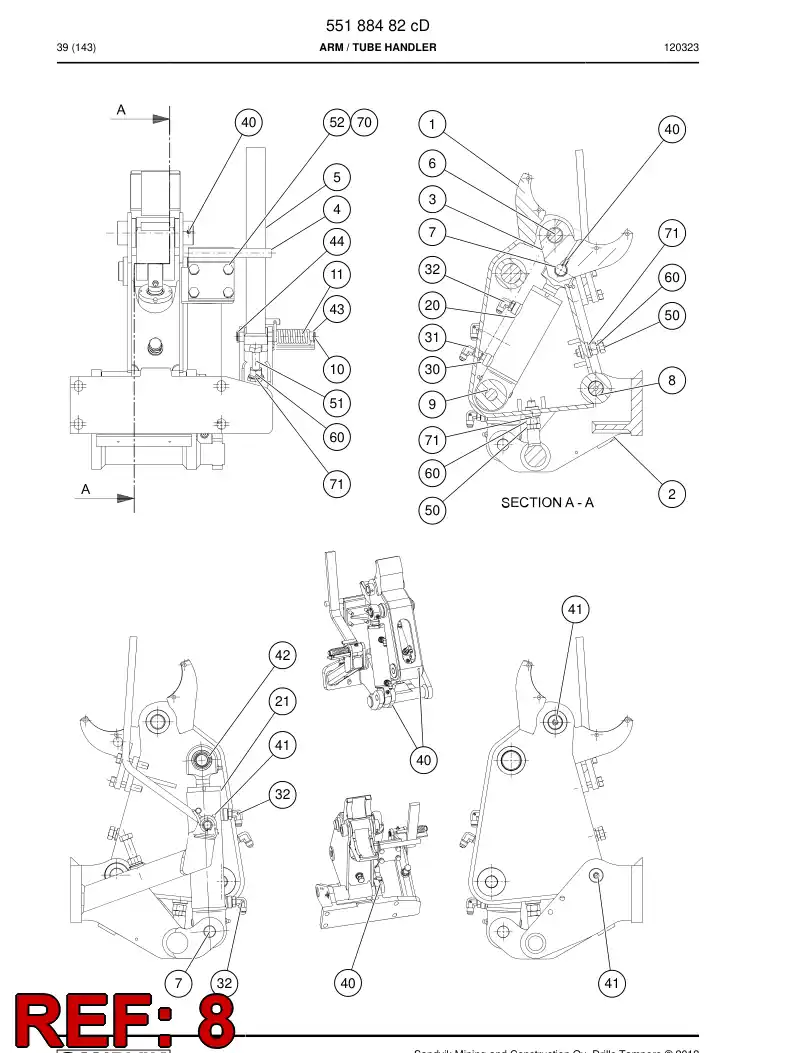 55188661a 551 886 61a Shaft - Sandvik Technical Drawing