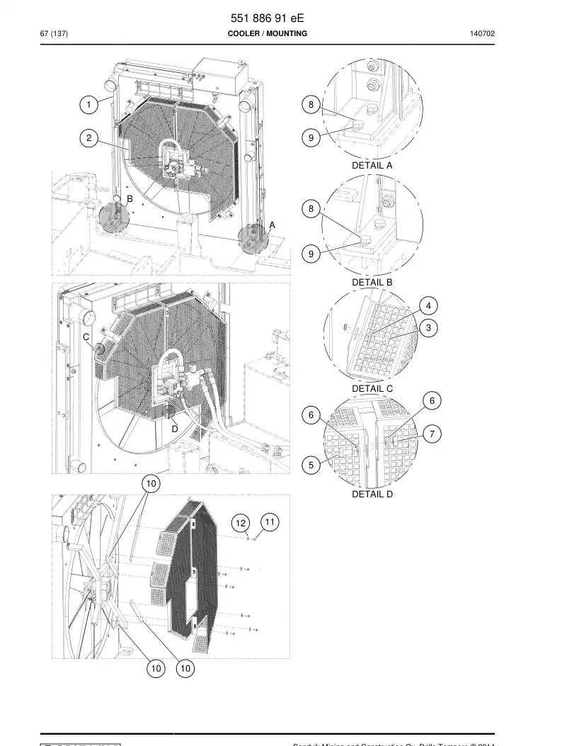55188691e 551 886 91e Cooler - Sandvik Technical Drawing