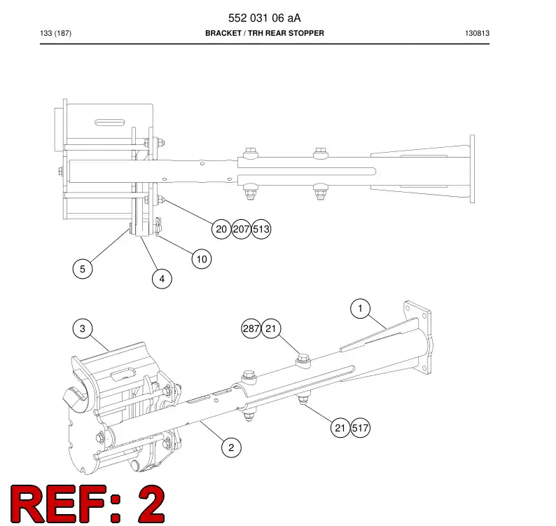 55188721 551 887 21 Bracket - Sandvik Technical Drawing